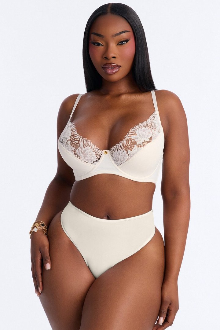 Daydream Daze Mesh Push Up Bra - Cream