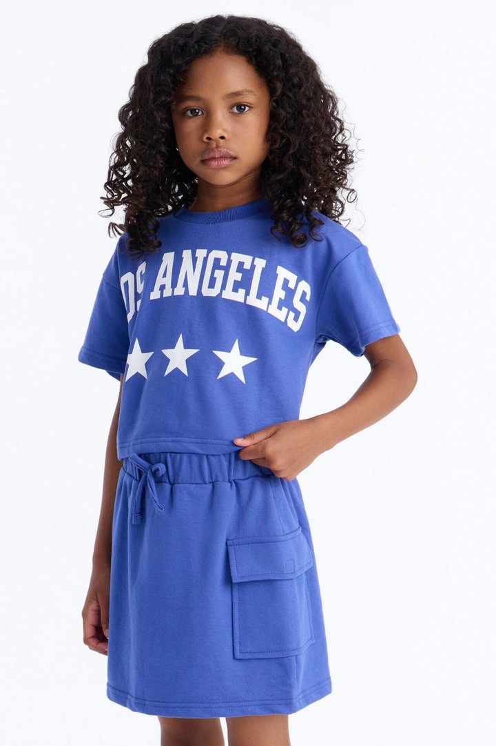 Mini No Place Like LA Skort Set - Blue