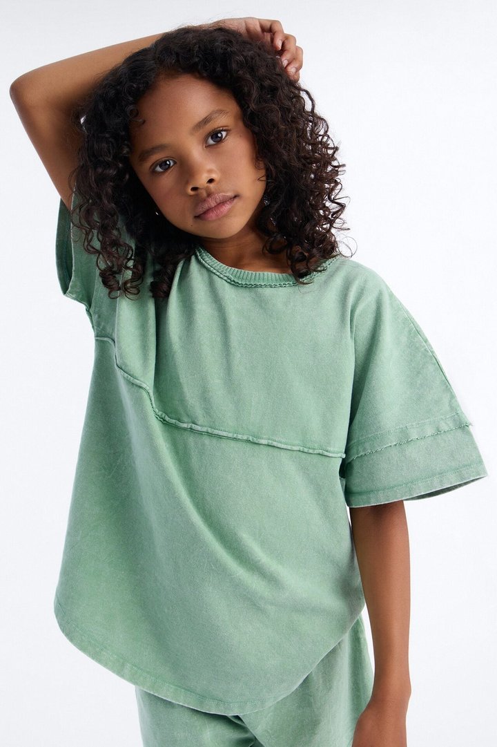 Mini Making Decisions Mineral Wash Short Set - Sage
