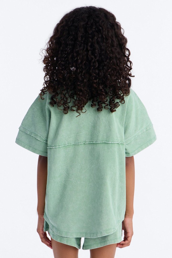 Mini Making Decisions Mineral Wash Short Set - Sage