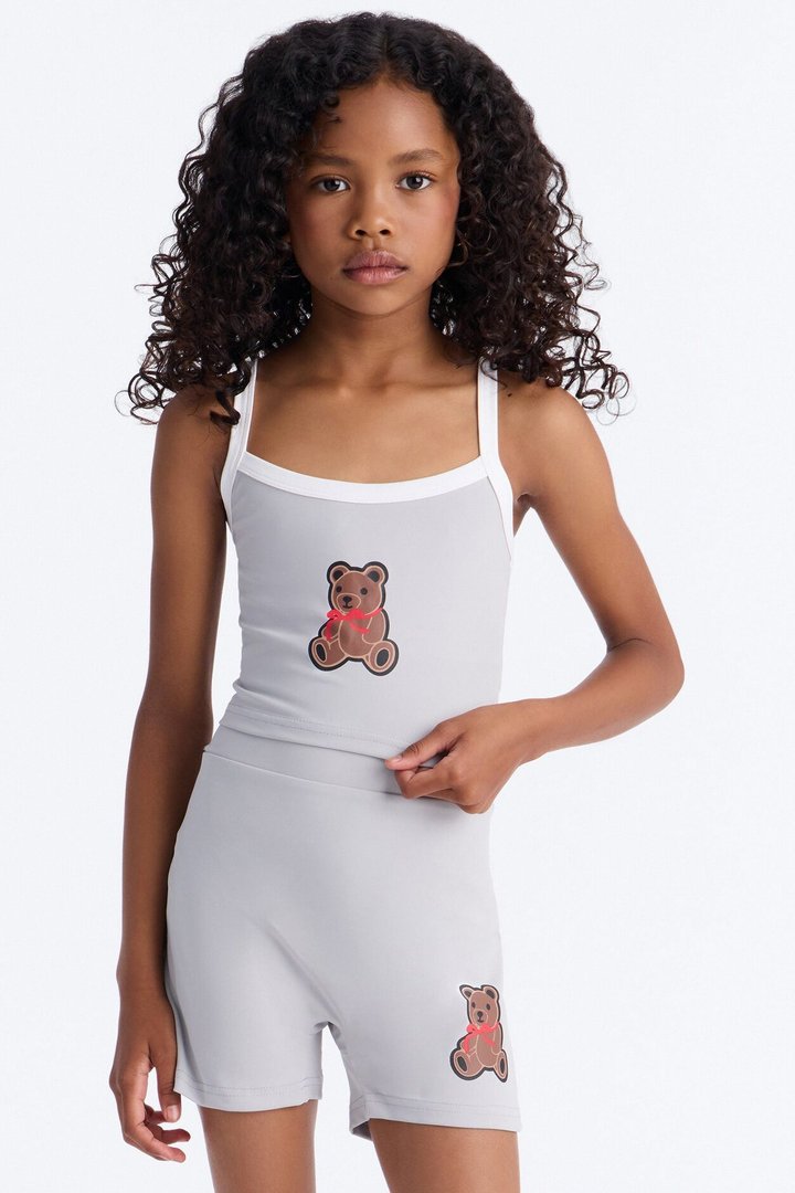 Mini Beary Cute Short Set - Grey