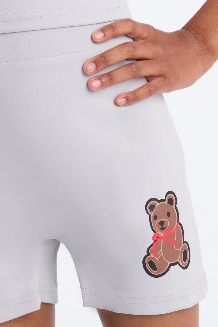 Mini Beary Cute Short Set - Grey