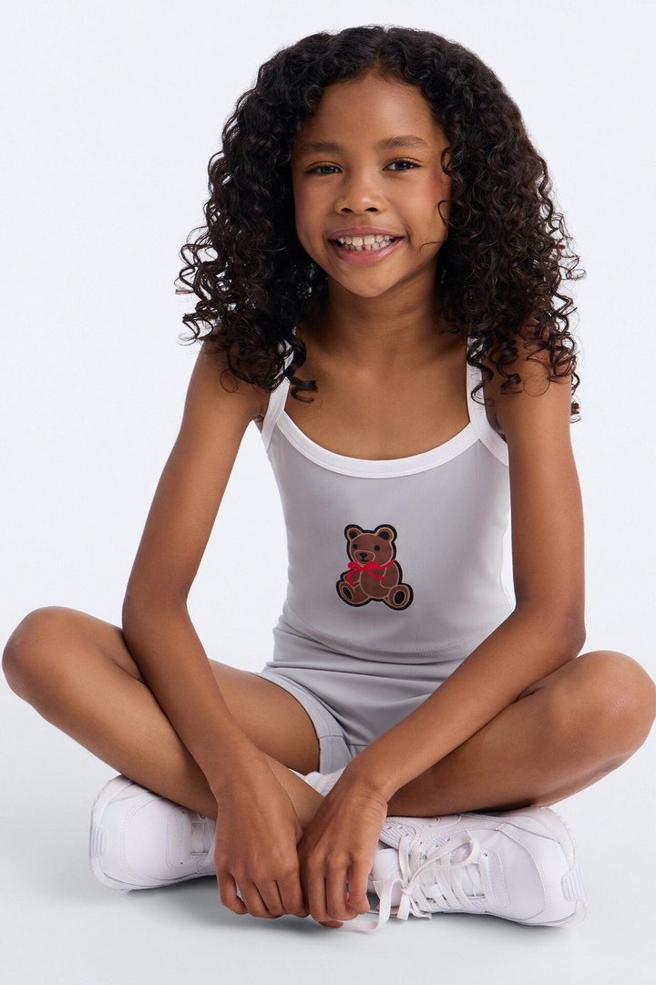 Mini Beary Cute Short Set - Grey