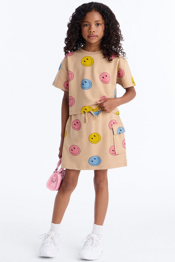 Mini Endless Smiles Skort Set - Sand