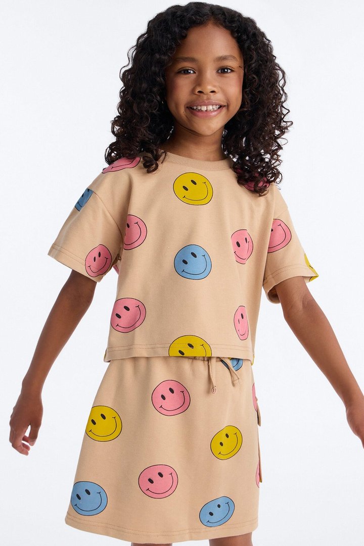 Mini Endless Smiles Skort Set - Sand