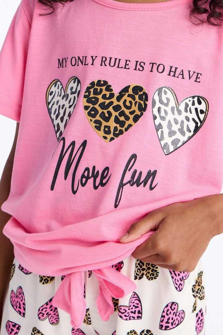 Mini Have More Fun Short Set - Pink/combo