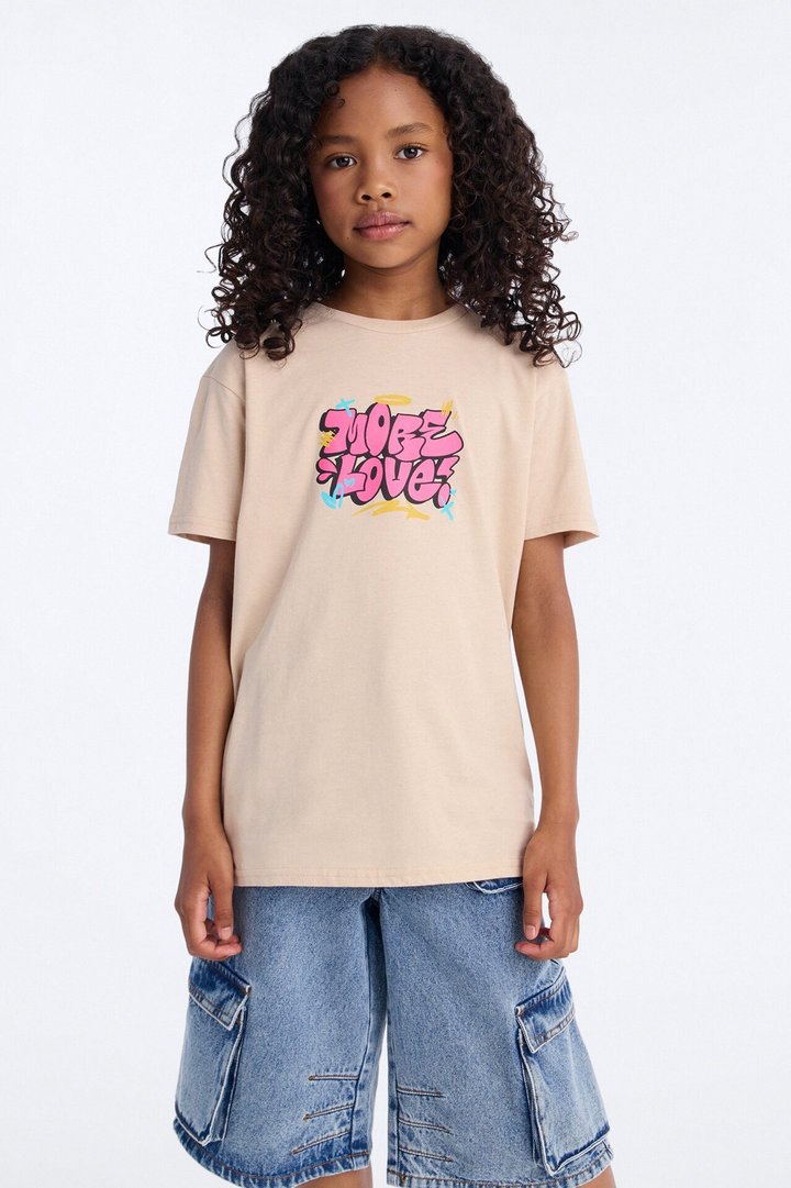 Mini More Love World Tour Short Sleeve Front/Back Tee - Sand