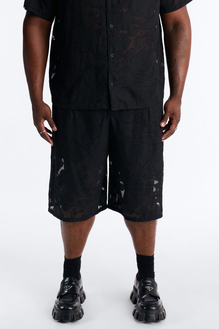 Baggy Duskforged Desert Rose Short - Black