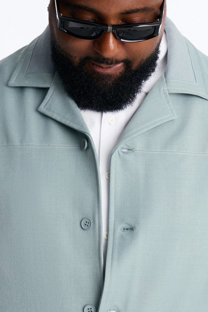 Relaxed Pearson Wave Casual Blazer - Blue
