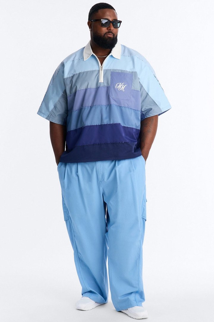 Barrel Accordion Pant - Blue