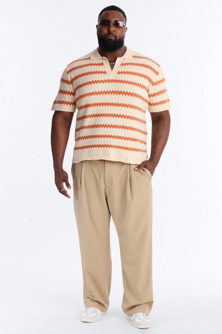 Ripple Stripe Johnny Polo - Orange