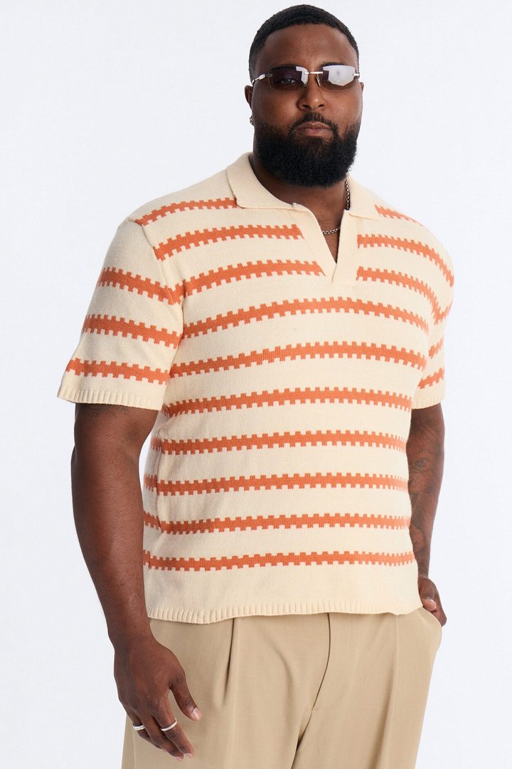 Ripple Stripe Johnny Polo - Orange