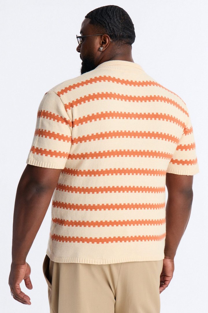 Ripple Stripe Johnny Polo - Orange