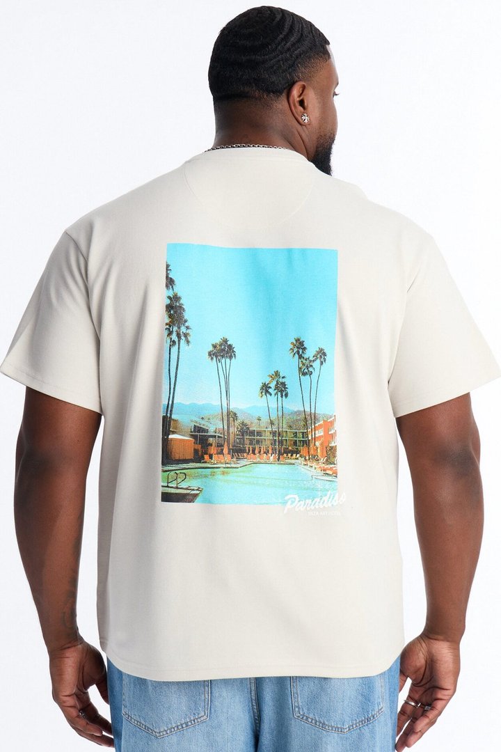 Paradise Hotel Poolside Short Sleeve Tee - Grey
