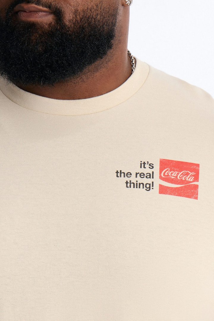 Coca Cola Race Heavy Weight Short Sleeve Tee - Cream