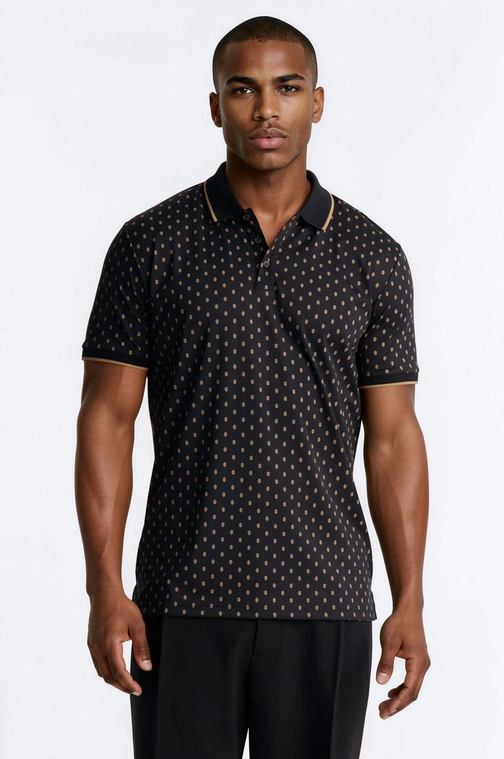 Dotted Atelier Polo - Black/Gold