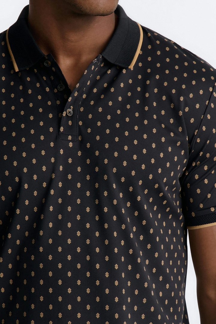 Dotted Atelier Polo - Black/Gold