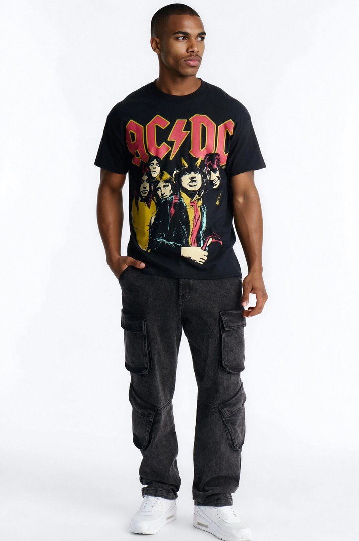 ACDC Highway To Hell All Over Print Short Sleeve Tee - Black