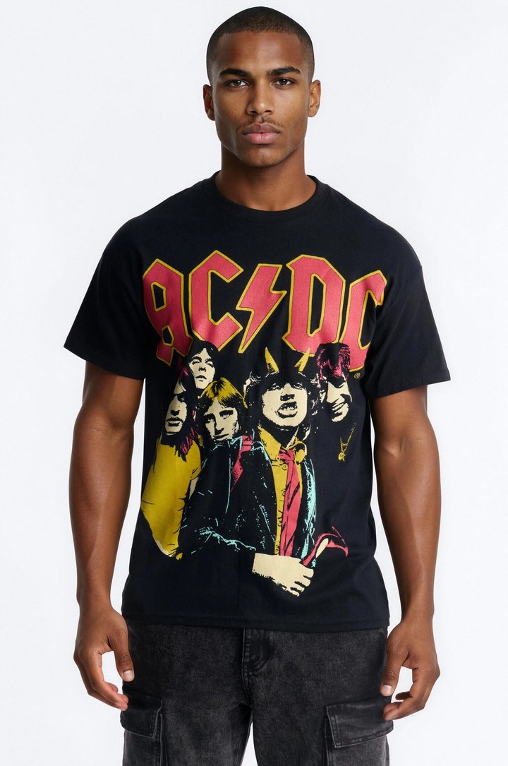 ACDC Highway To Hell All Over Print Short Sleeve Tee - Black