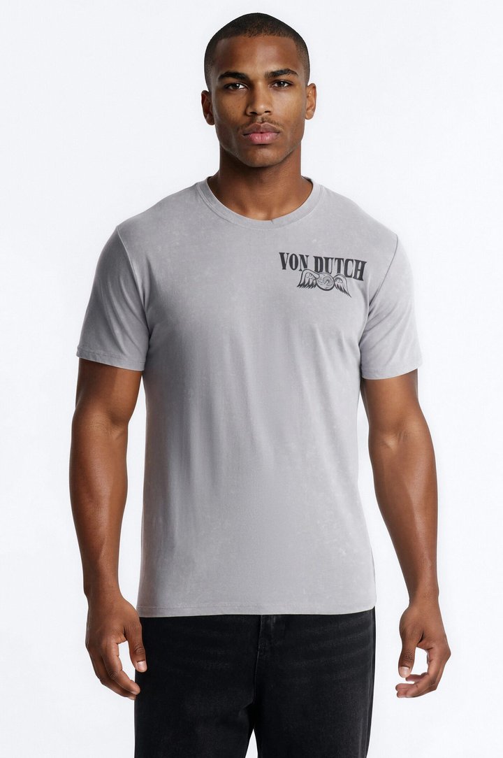 Von Dutch King Vintage Heavyweight Short Sleeve Tee - Grey