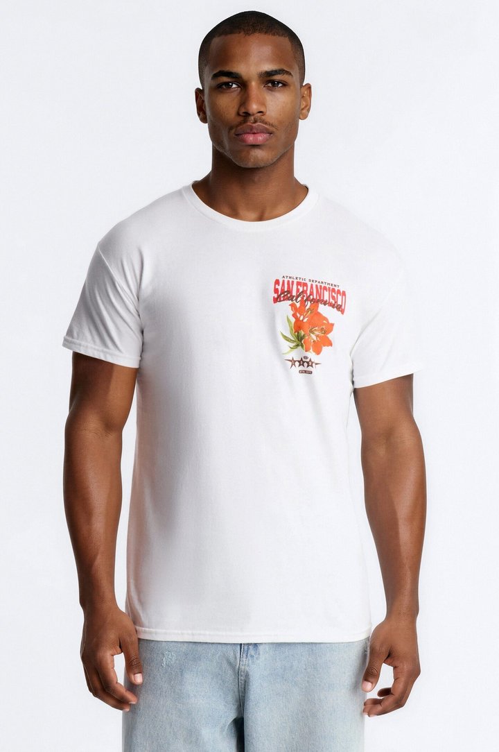 San Francisco Flower Graphic Short Sleeve Tee - White