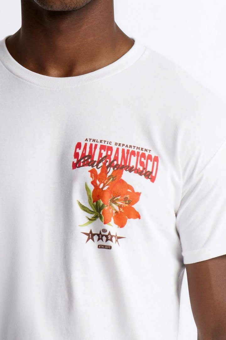 San Francisco Flower Graphic Short Sleeve Tee - White