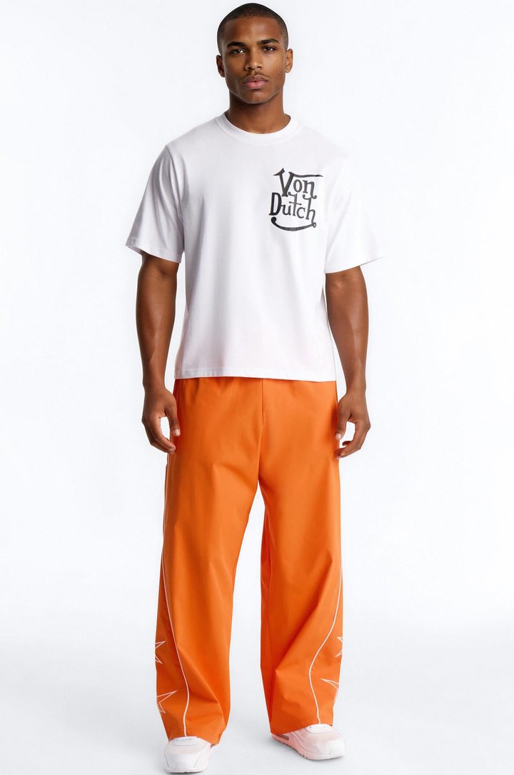 Von Dutch Logo Boxy Heavyweight Short Sleeve Tee - White