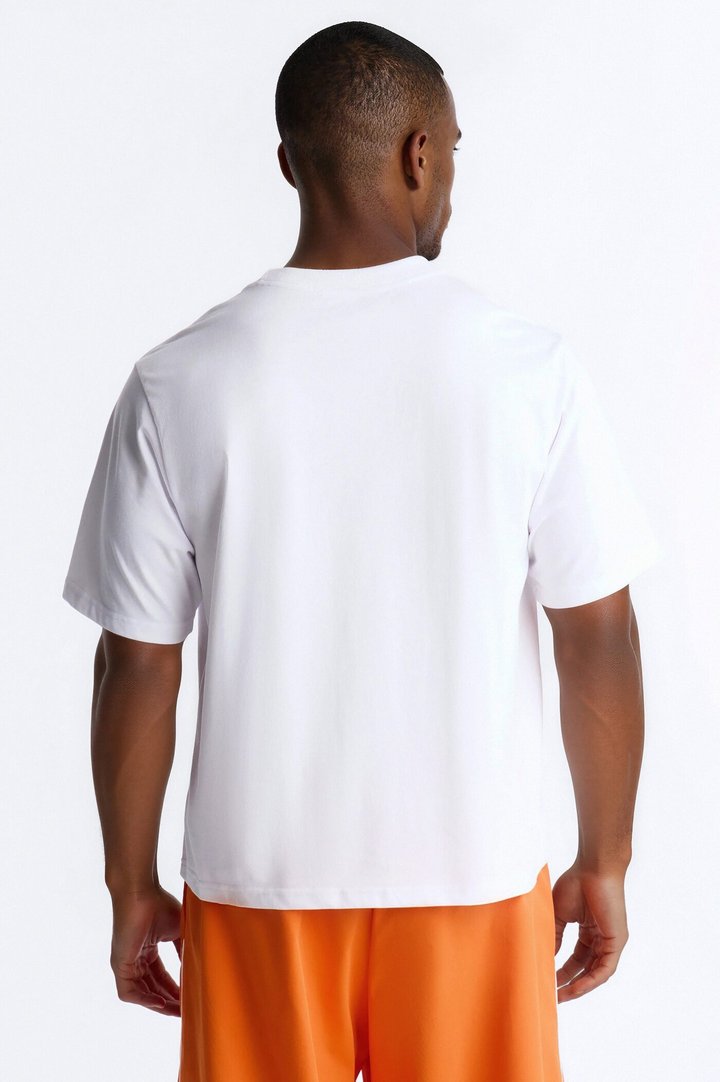 Von Dutch Logo Boxy Heavyweight Short Sleeve Tee - White