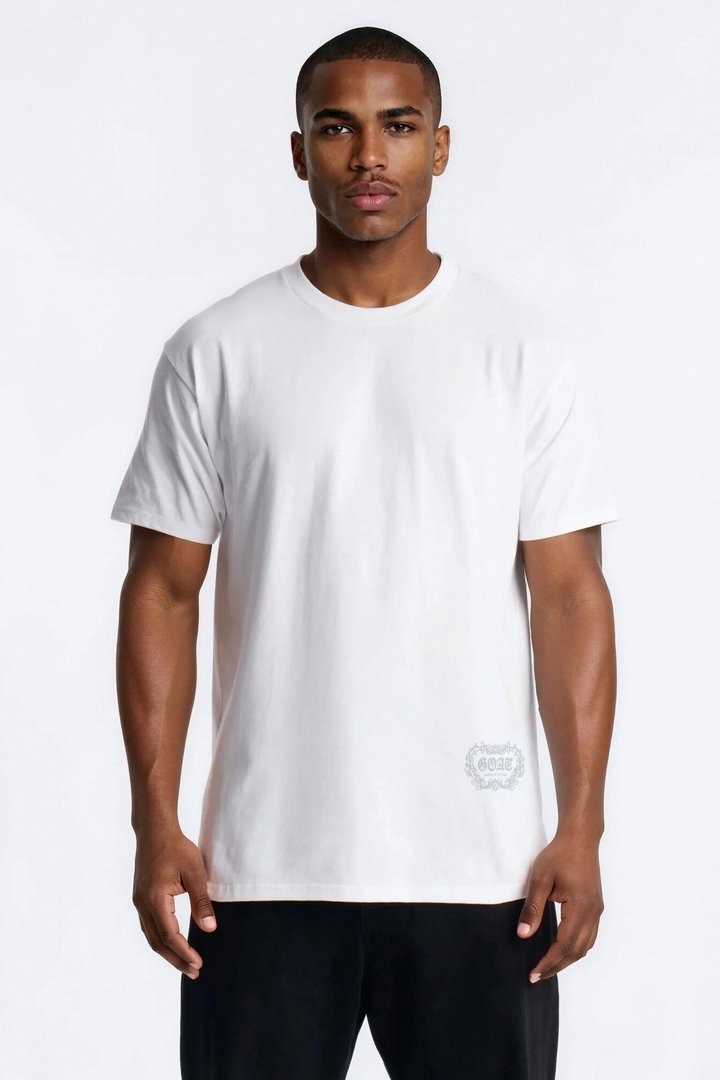 Gothic Goat Oversized Short Sleeve Tee - White