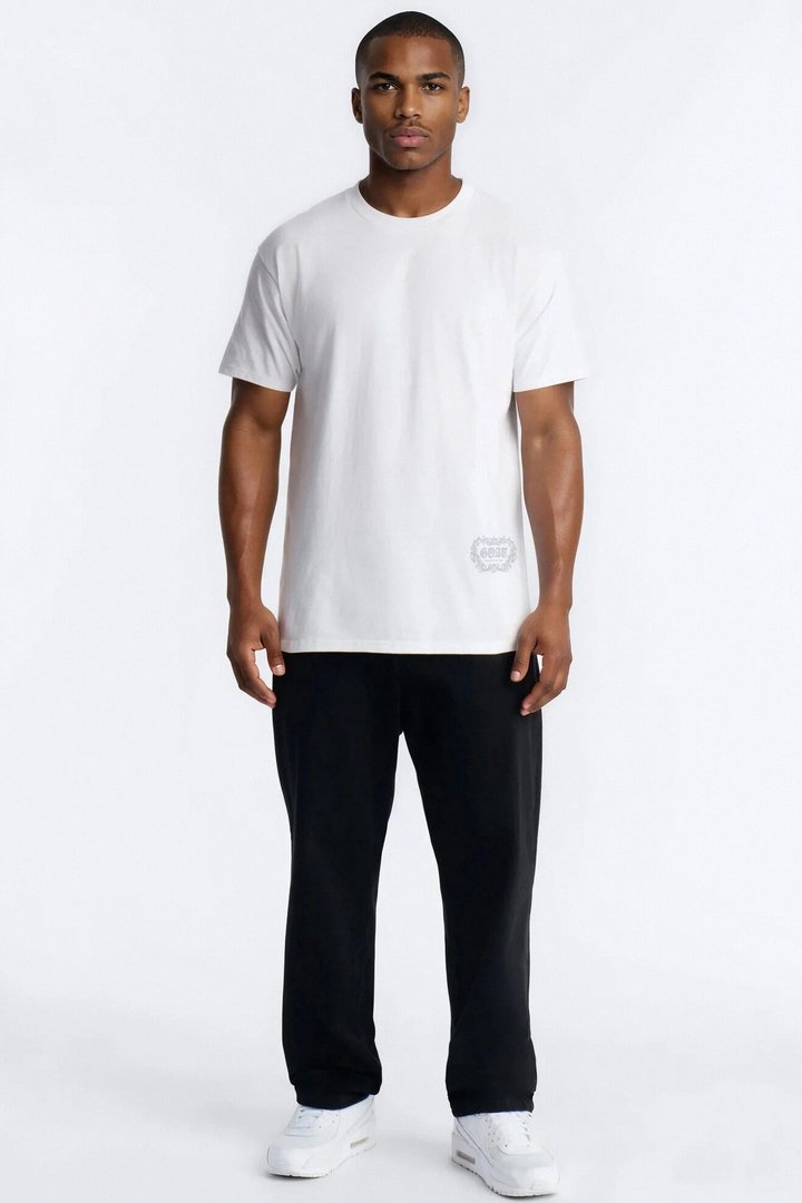 Gothic Goat Oversized Short Sleeve Tee - White