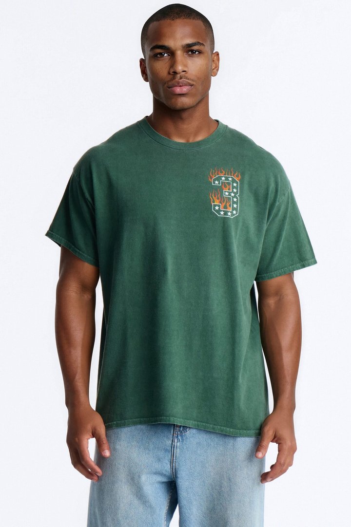 Speed Is My Fuel Vintage Print Short Sleeve Tee - Hunter Green