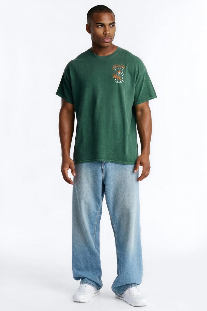Speed Is My Fuel Vintage Print Short Sleeve Tee - Hunter Green