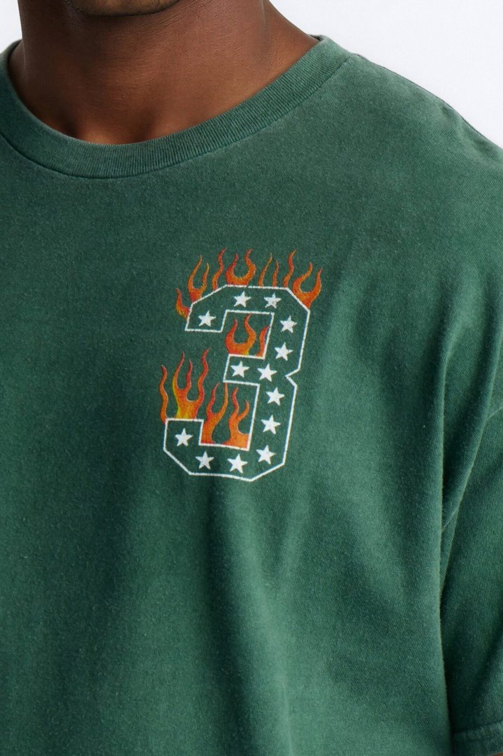 Speed Is My Fuel Vintage Print Short Sleeve Tee - Hunter Green