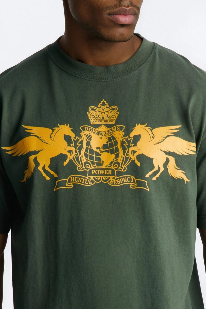 Dope Dream Emblem Oversized Heavy Weight Short Sleeve Tee - Hunter Green
