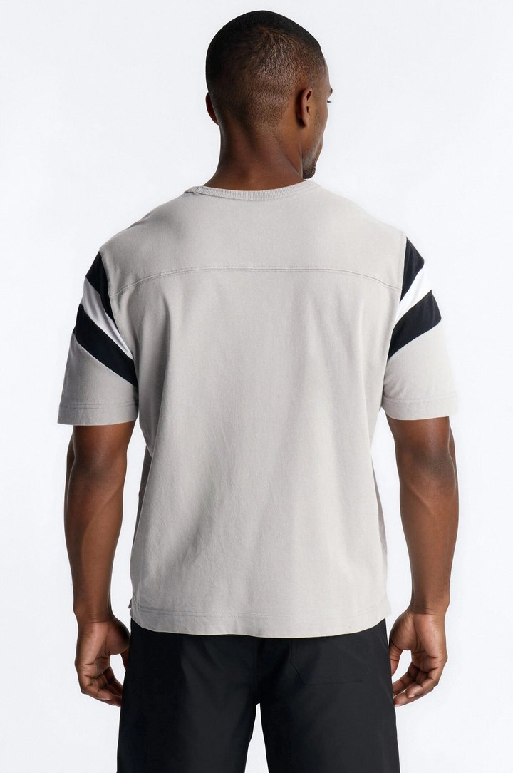 Boxy Varsity Stripe Tee - Grey/combo