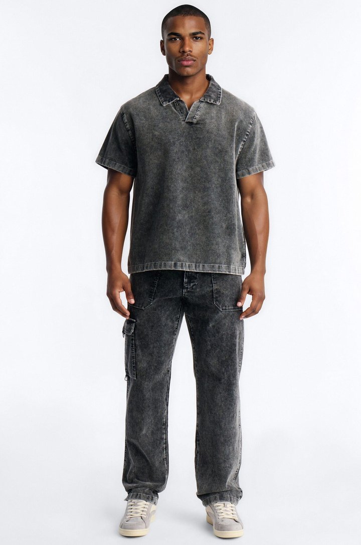 Ohio Corduroy Straight Pant - Black Wash