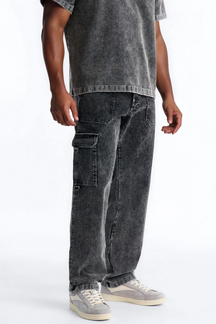 Ohio Corduroy Straight Pant - Black Wash