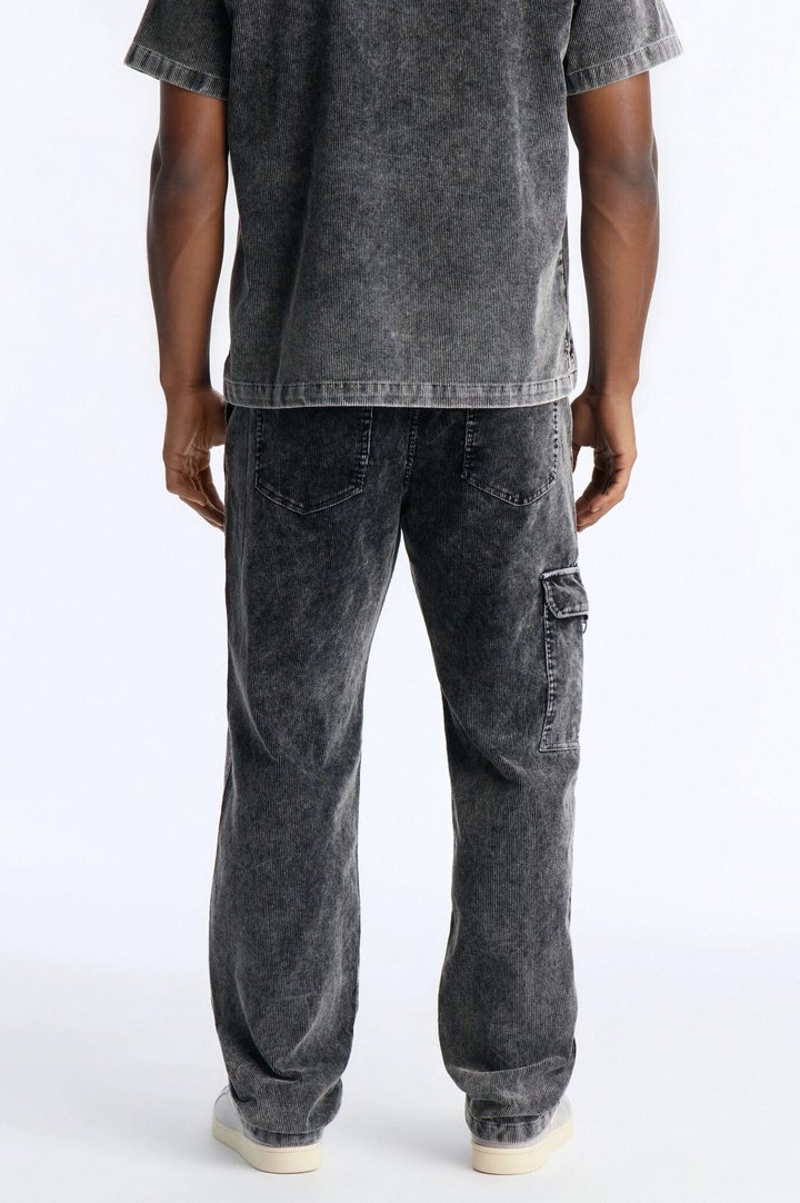Ohio Corduroy Straight Pant - Black Wash