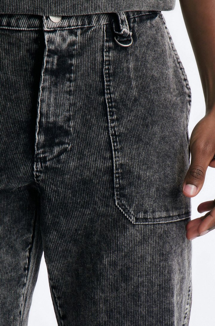 Ohio Corduroy Straight Pant - Black Wash