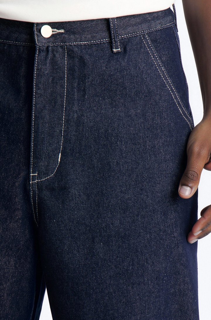 Classic Cuff Baggy Denim Short - Dark Wash