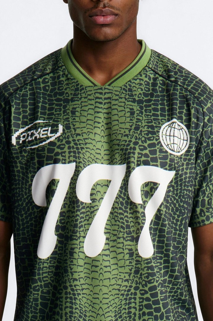 Lucky 777 V-Neck Soccer Jersey - Green