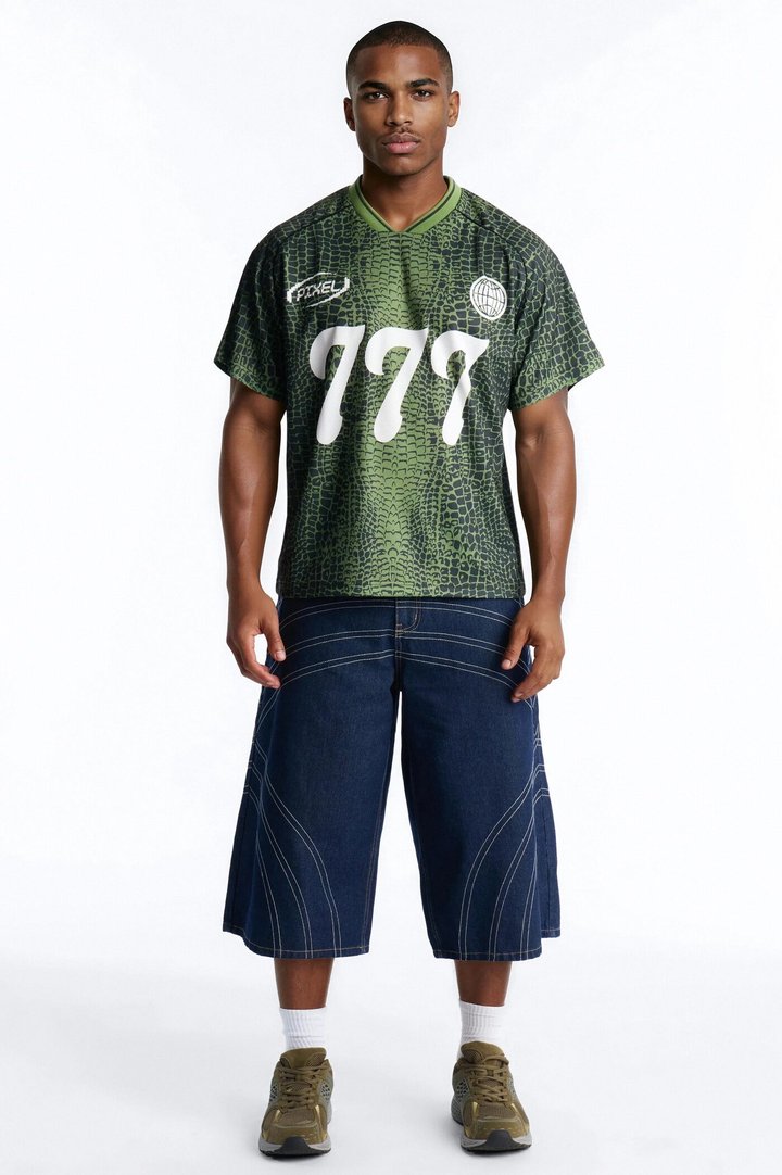 Bodega Stitch Baggy Denim Short - Dark Wash