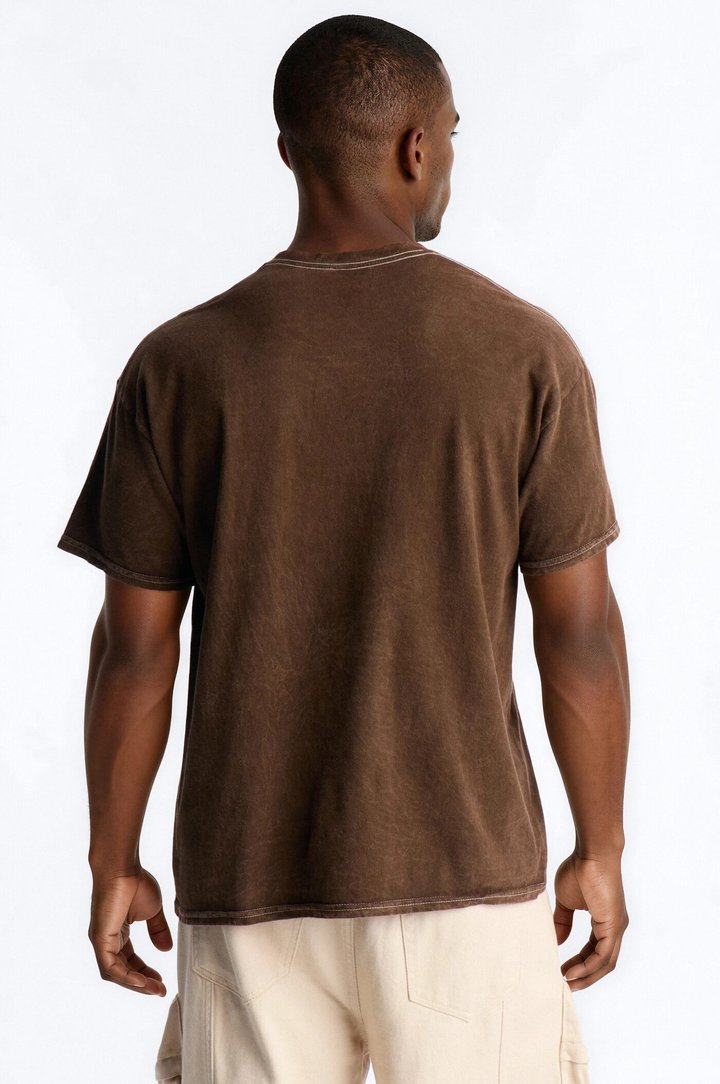 Metallica Vintage Distressed Skull Short Sleeve Tee - Brown