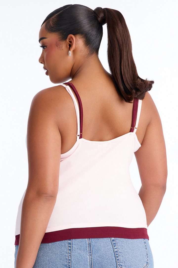 Soho Babe Double Layered Cami Top - Pink/combo