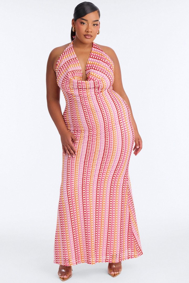 Hibiscus Honey Maxi Dress - Pink/combo
