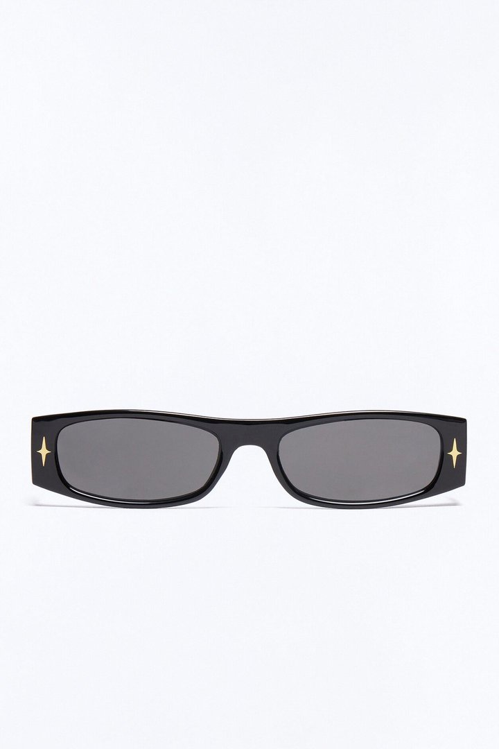 Y2K Starlight Rays Sunglasses - Black/Gold