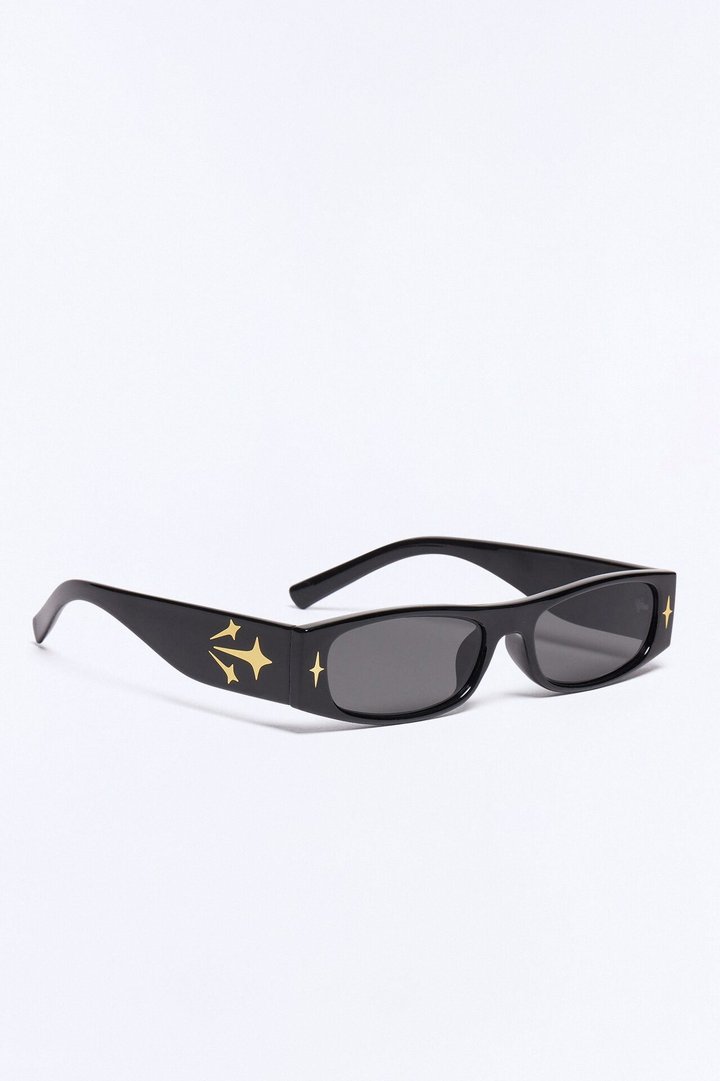 Y2K Starlight Rays Sunglasses - Black/Gold