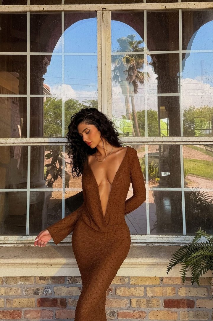 Tan Lines Textured Maxi Dress - Chocolate