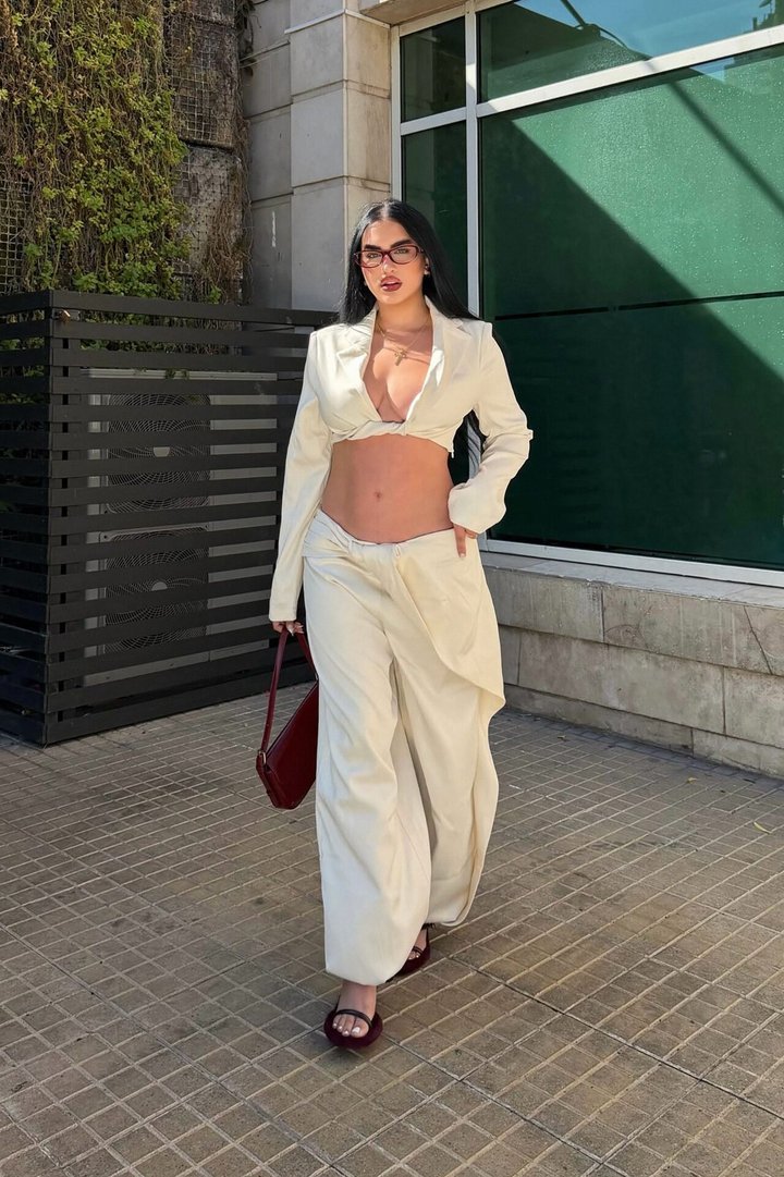 Twist My Intentions Blazer Pant Set - Cream