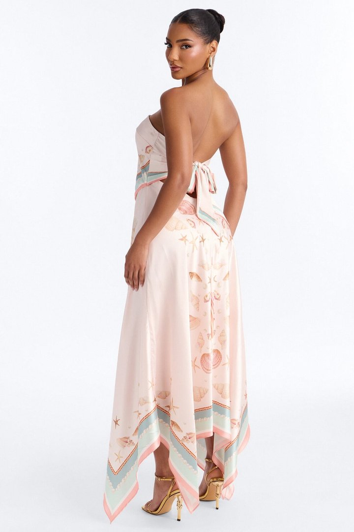 Coast Satin Maxi Dress - Peach/combo